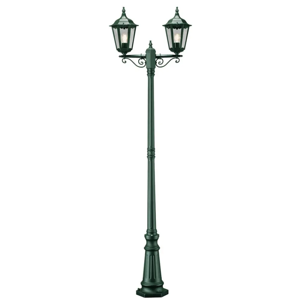 Lygtepæle ^ Konstsmide Firenze lygtepæl, 2 lyskilder, grøn
