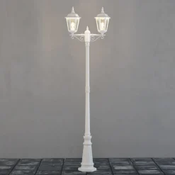 Lygtepæle ^ Konstsmide Firenze lygtepæl, 2 lyskilder, hvid