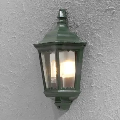 Væglamper ^ Konstsmide Firenze udendørs væglampe, halvcirkel, grøn