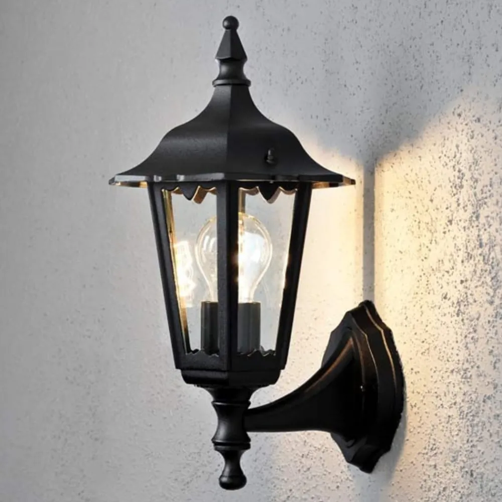 Konstsmide Væglamper > Firenze udendørs væglampe, sort, fatning øverst, 36 cm