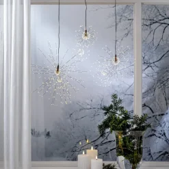 STAR TRADING Dekorationsbelysning > Firework LED-hængelampe, sort, metal, Ø 26 cm, stik