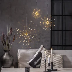 STAR TRADING Dekorationsbelysning > Firework LED-hængelampe, sort, metal, Ø 26 cm, stik