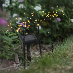 STAR TRADING Dekorationsbelysning|Solcellelamper > Firework LED-solcellelampe i sæt med jordspyd