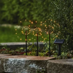 STAR TRADING Dekorationsbelysning|Solcellelamper > Firework LED-solcellelampe i sæt med jordspyd