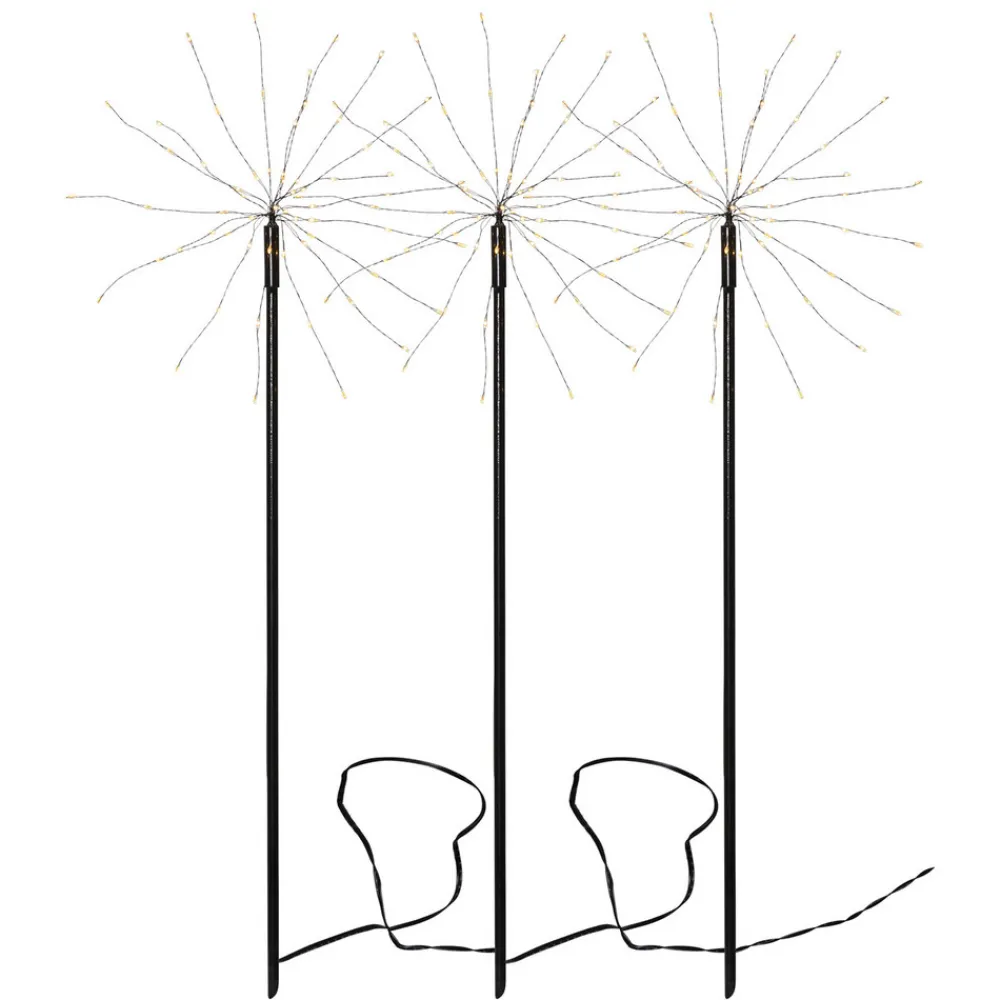 STAR TRADING Julepynt > Firework Outdoor LED-dekolampe, sæt m. 3, varmhvid