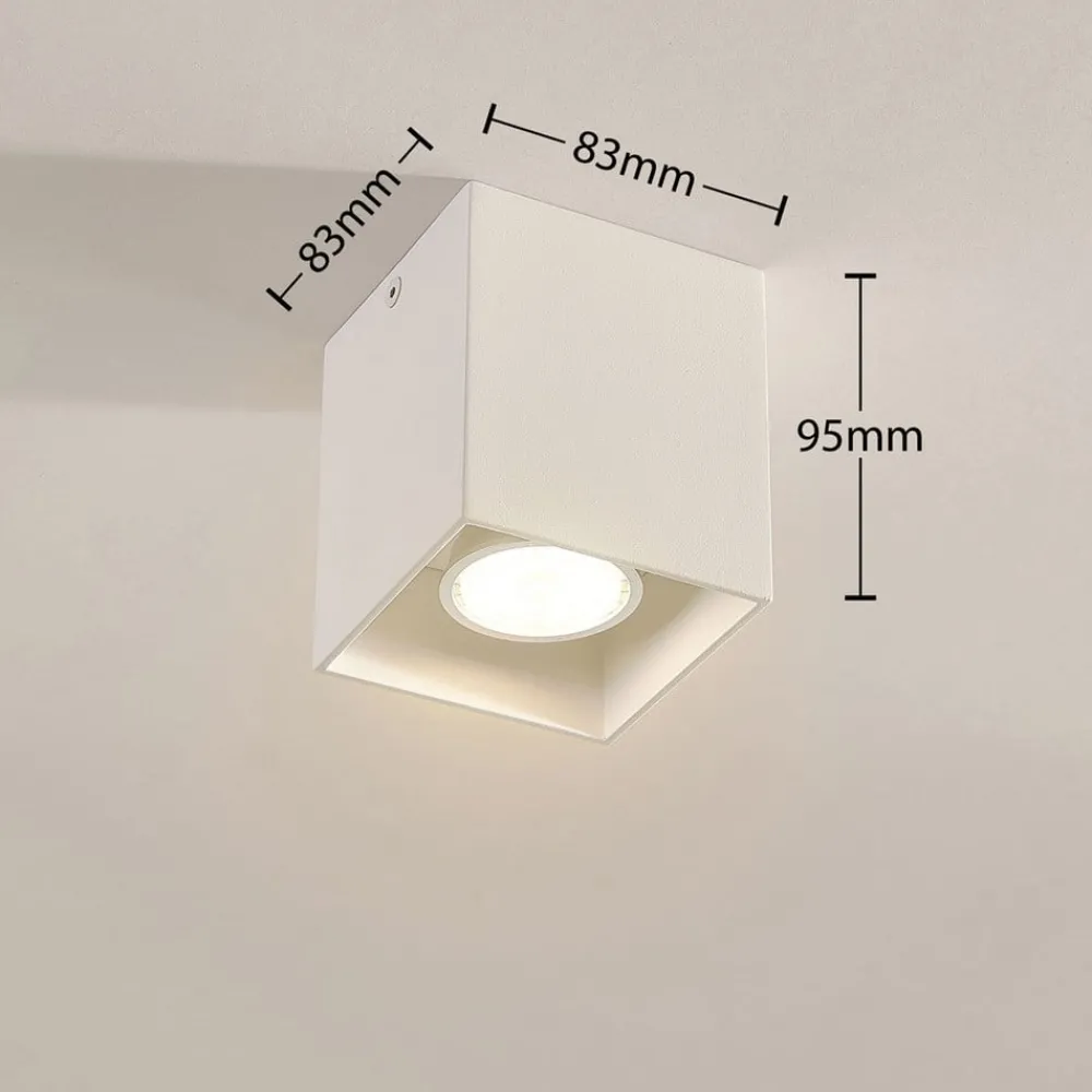 Loftlamper|Loftlamper ^ Arcchio Firkantet påbygnings downlight Carson i hvid
