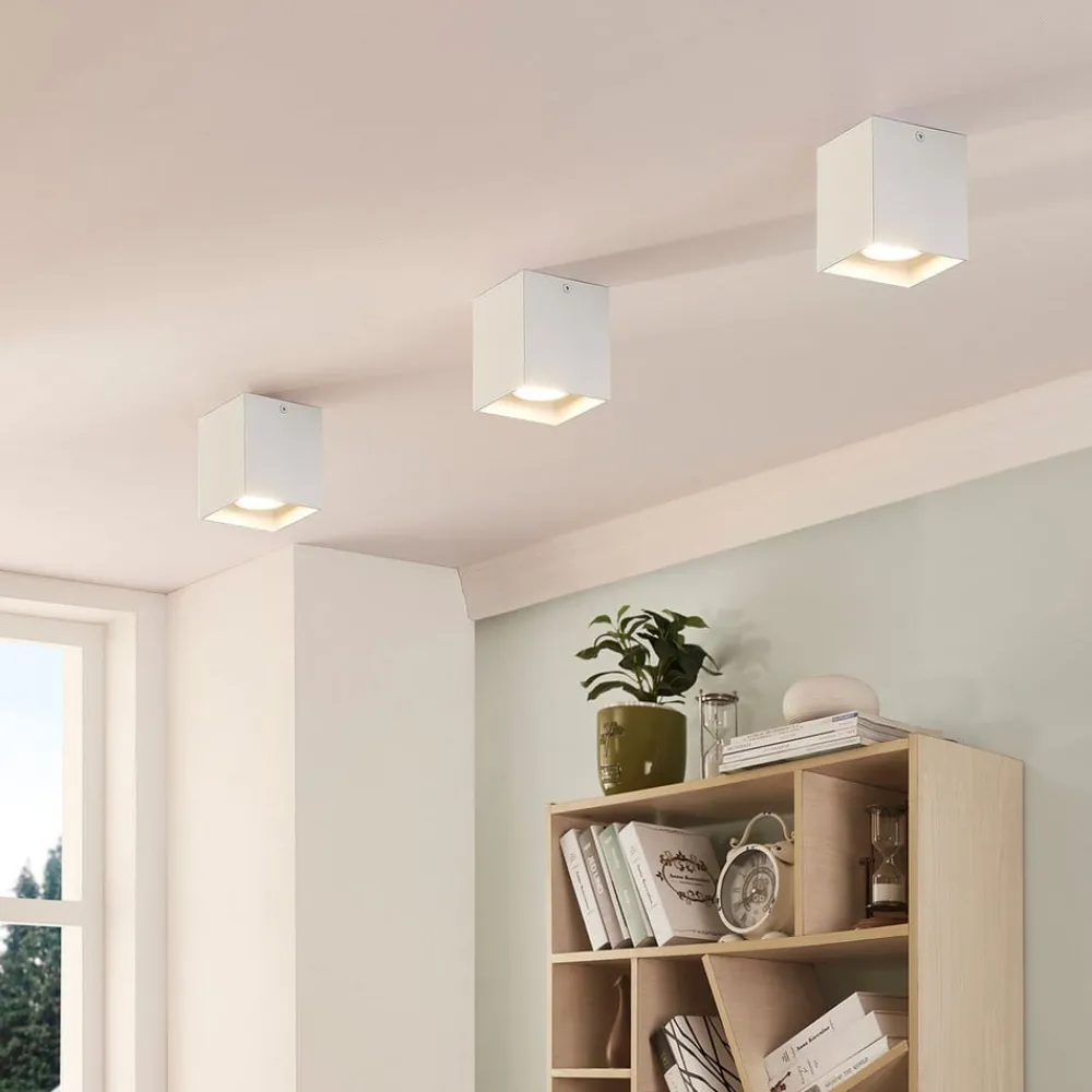Loftlamper|Loftlamper ^ Arcchio Firkantet påbygnings downlight Carson i hvid