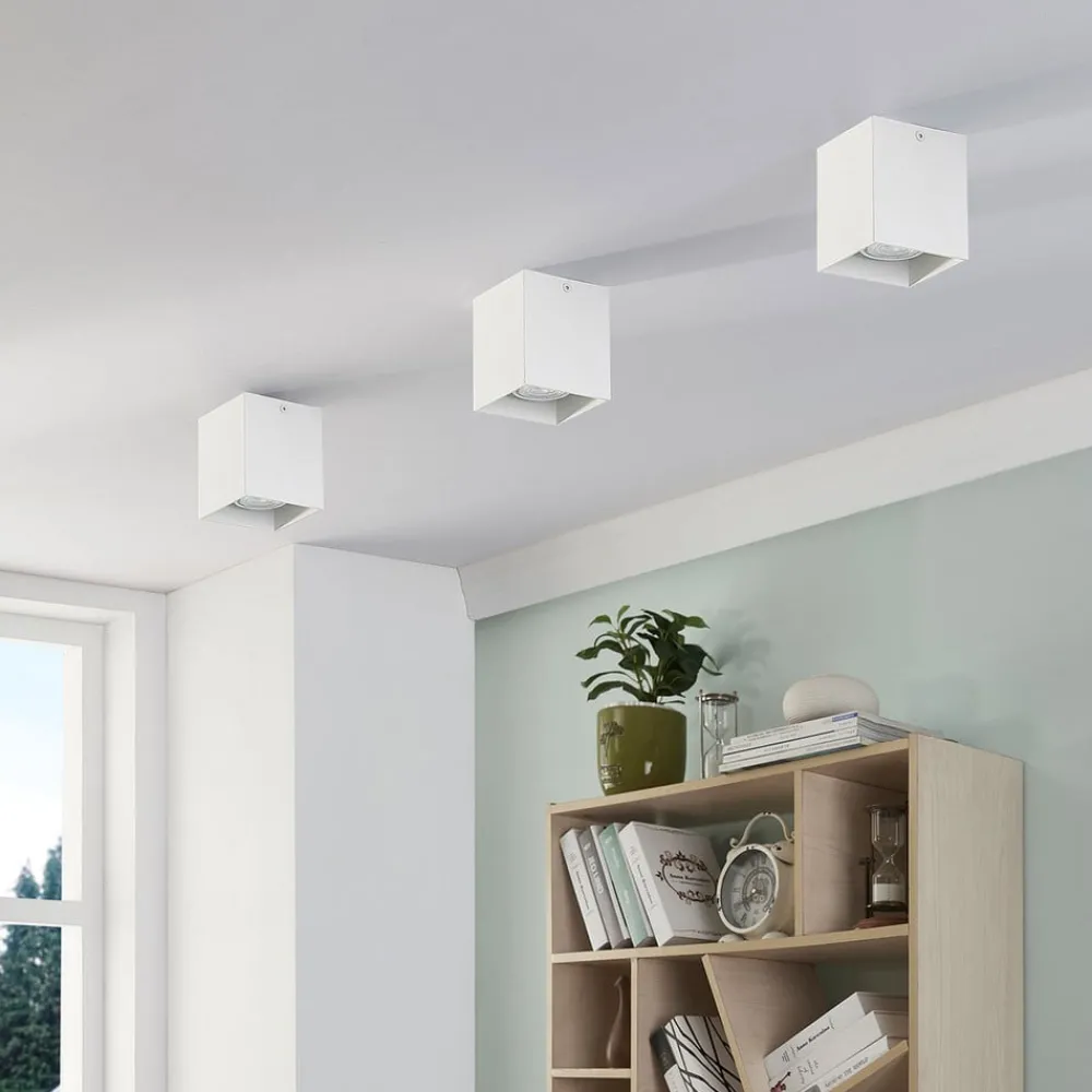 Loftlamper|Loftlamper ^ Arcchio Firkantet påbygnings downlight Carson i hvid