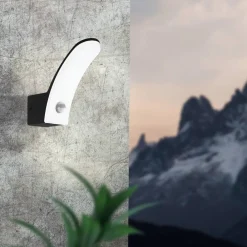 Væglampe Med Sensor ^ EGLO Fiumicino udendørs LED-væglampe med sensor