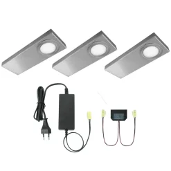 Evotec Underskabsbelysning > Flad LED-indbygningslampe Tain-CF i sæt af 3