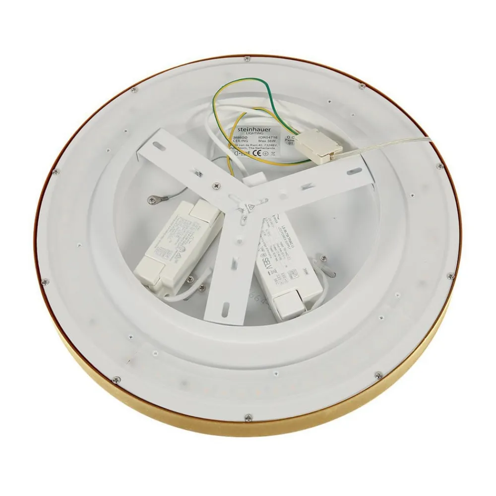 Steinhauer Loftlamper|Loftlamper > Flady loftlampe, guldfarvet, Ø 40 cm direkte/indirekte