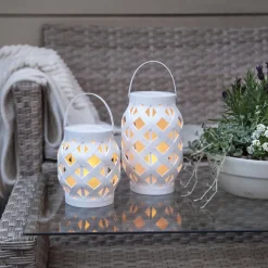 STAR TRADING Dekorationsbelysning|Terrassebelysning > Flame Lantern LED-lygte, hvid, højde 16 cm