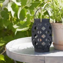 STAR TRADING Dekorationsbelysning|Terrassebelysning > Flame Lantern LED-lygte, sort, højde 23 cm