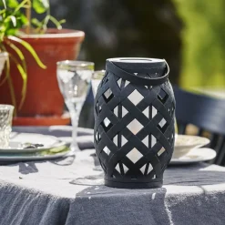 STAR TRADING Dekorationsbelysning|Terrassebelysning > Flame Lantern LED-lygte, sort, højde 23 cm