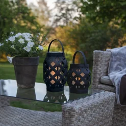 STAR TRADING Dekorationsbelysning|Terrassebelysning > Flame Lantern LED-lygte, sort, højde 23 cm