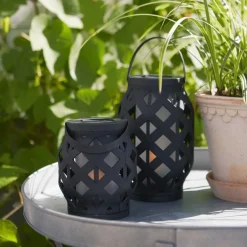 STAR TRADING Dekorationsbelysning|Terrassebelysning > Flame Lantern LED-lygte, sort, højde 23 cm
