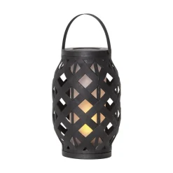 STAR TRADING Dekorationsbelysning|Terrassebelysning > Flame Lantern LED-lygte, sort, højde 23 cm