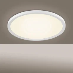Loftlamper ^ JUST LIGHT. GmbH Flat LED-loftlampe, CCT, Ø 40 cm, hvid