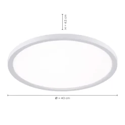Loftlamper ^ JUST LIGHT. GmbH Flat LED-loftlampe, CCT, Ø 40 cm, hvid