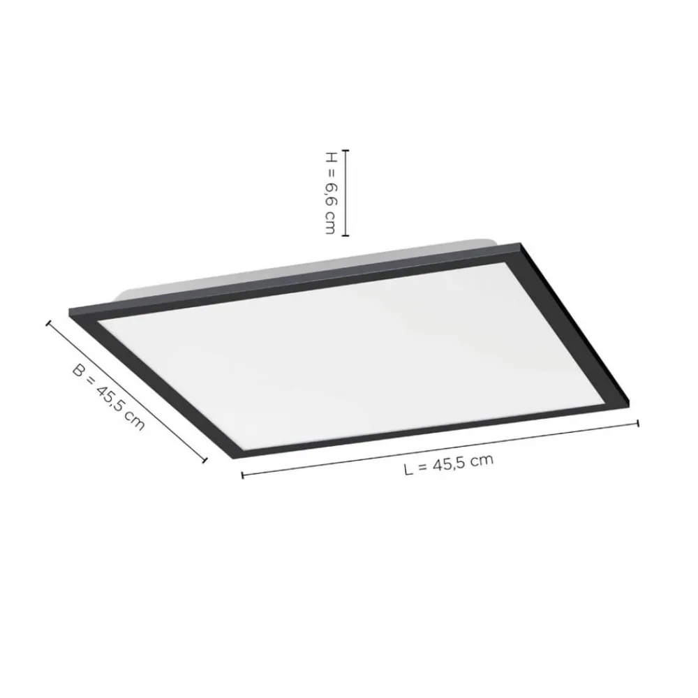 JUST LIGHT. GmbH Loftlamper > Flat LED-loftlampe, CCT, sort, 45 x 45 cm
