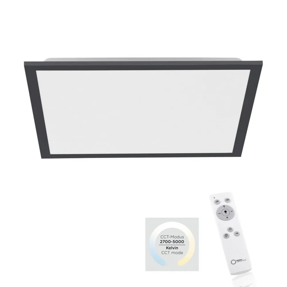 JUST LIGHT. GmbH Loftlamper > Flat LED-loftlampe, CCT, sort, 45 x 45 cm