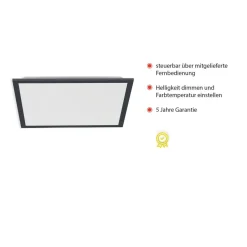 JUST LIGHT. GmbH Loftlamper > Flat LED-loftlampe, CCT, sort, 45 x 45 cm