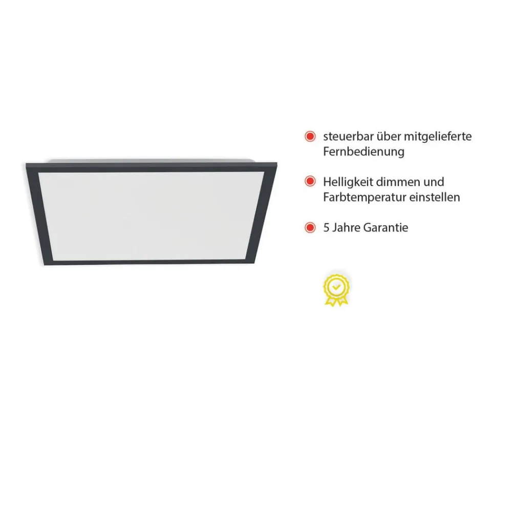 JUST LIGHT. GmbH Loftlamper > Flat LED-loftlampe, CCT, sort, 45 x 45 cm