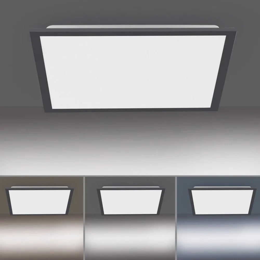 JUST LIGHT. GmbH Loftlamper > Flat LED-loftlampe, CCT, sort, 45 x 45 cm