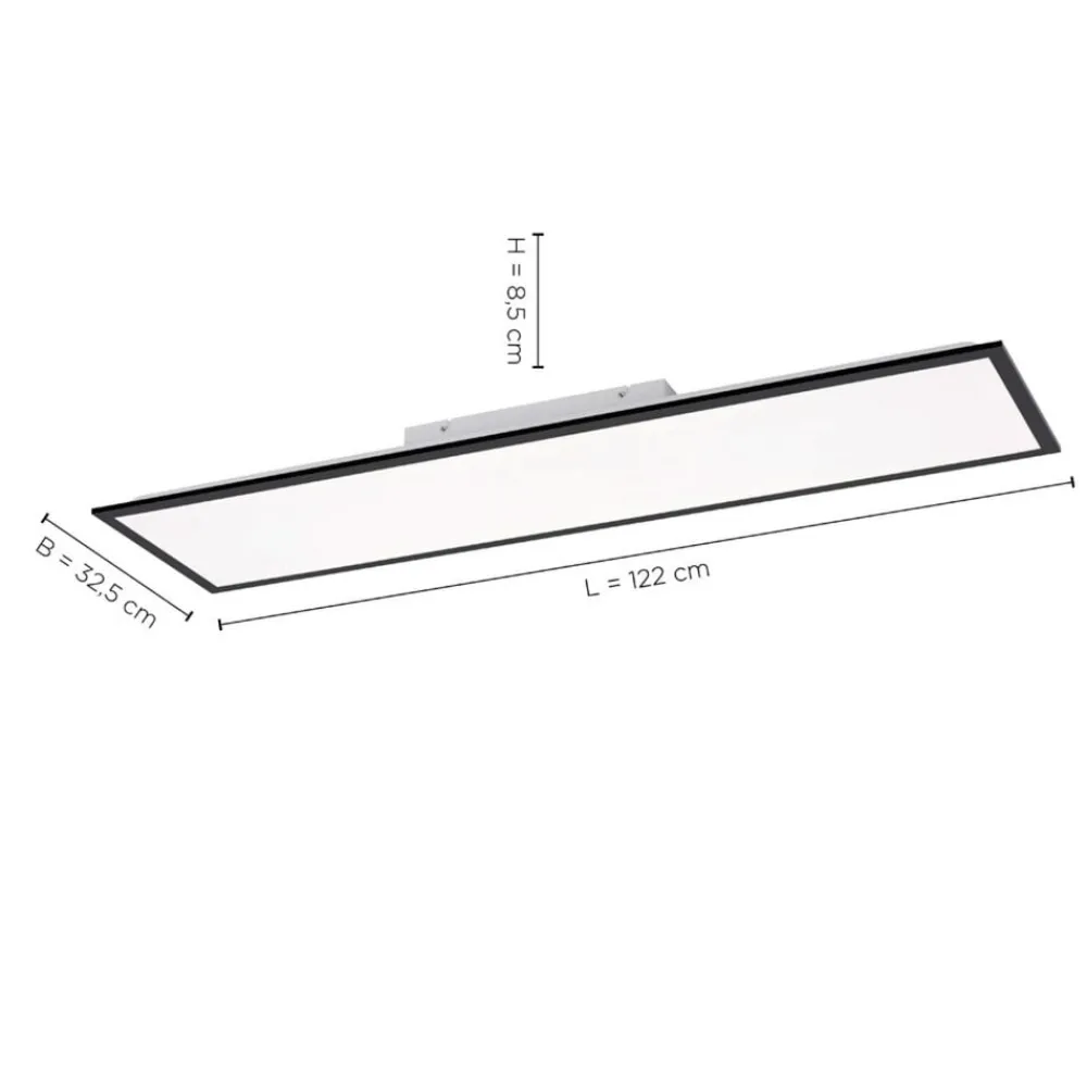 JUST LIGHT. GmbH Loftlamper > Flat LED-monteringspanel, CCT, sort, 119 x 29 cm