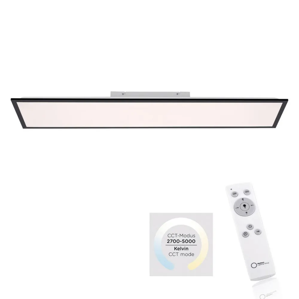 JUST LIGHT. GmbH Loftlamper > Flat LED-monteringspanel, CCT, sort, 119 x 29 cm