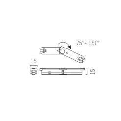 Skinnesystem ^ Molto Luce Flexkonnector til Volare 2-fase skinne, 70-150°