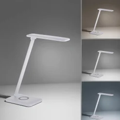 Arbejdsrum/Kontor ^ JUST LIGHT. GmbH Florentina LED-skrivebordslampe, hvid