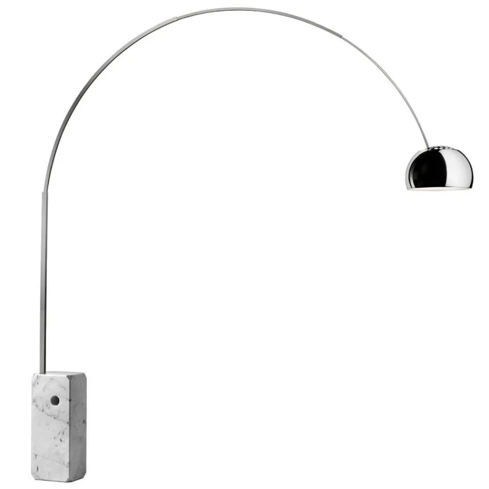 Gulvlamper ^ FLOS Arco bue-gulvlampe, krom, højde 240 cm, E27