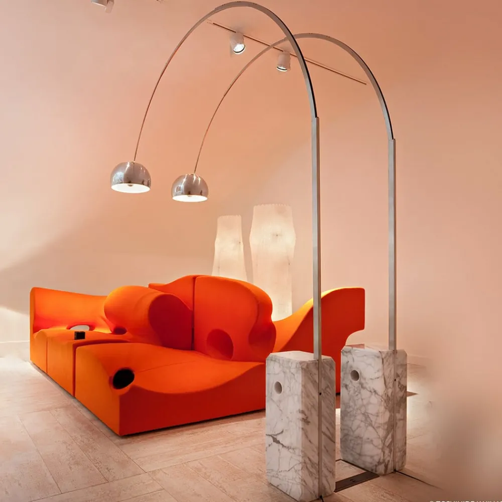 Gulvlamper ^ FLOS Arco bue-gulvlampe, krom, højde 240 cm, E27