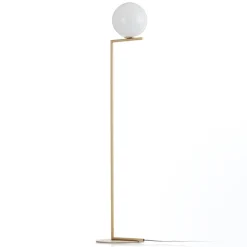 Gulvlamper|Gulvlamper ^ FLOS IC F1 gulvlampe, børstet messing