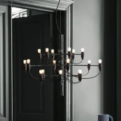 FLOS Lysekroner > 2097/18 LED-lysekrone, matteret, sort