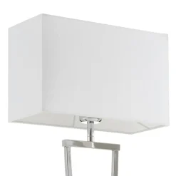 FISCHER & HONSEL Bordlamper > Flot tekstil-bordlampe Anni, krom/hvid