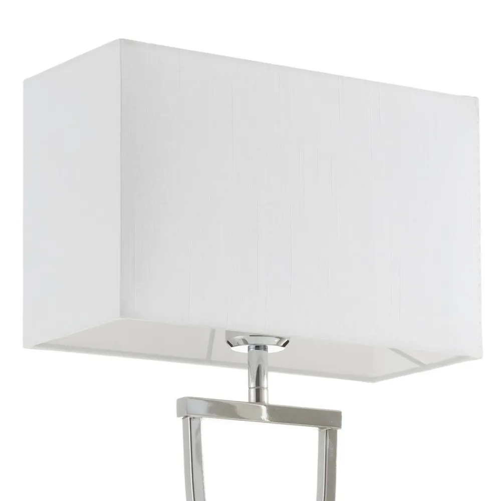 FISCHER & HONSEL Bordlamper > Flot tekstil-bordlampe Anni, krom/hvid