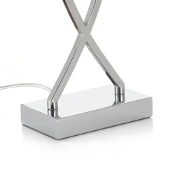 FISCHER & HONSEL Bordlamper > Flot tekstil-bordlampe Anni, krom/hvid