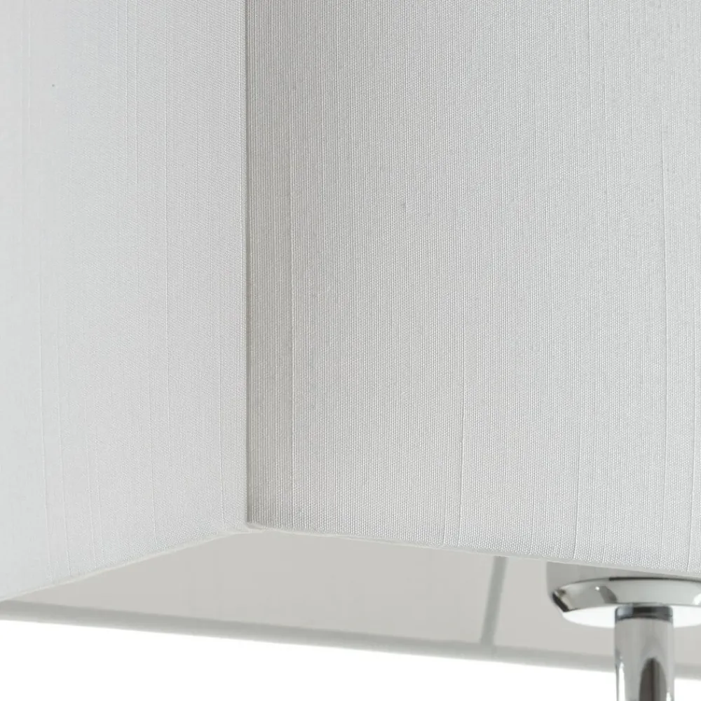 FISCHER & HONSEL Bordlamper > Flot tekstil-bordlampe Anni, krom/hvid