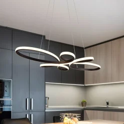 Pendellamper|Pendellamper ^ Trio Lighting Fly LED-pendel, mat sort, 3.000 K, 83 cm x 45 cm