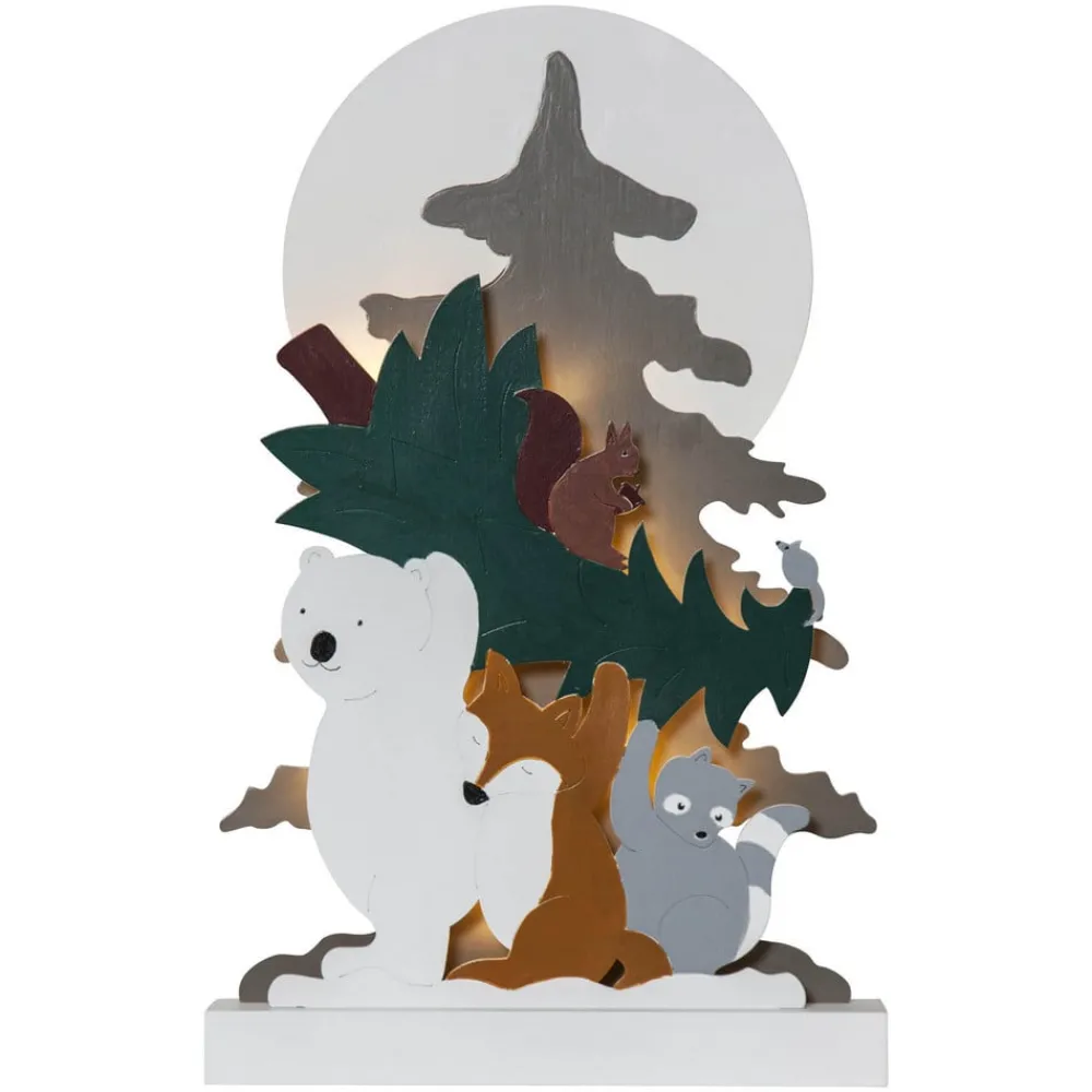 STAR TRADING Dekorationsbelysning|Julepynt > Forest Friends LED-dekolampe, isbjørn, vaskebjørn