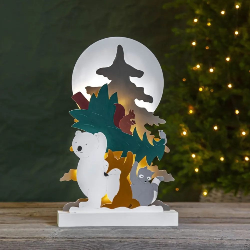 STAR TRADING Dekorationsbelysning|Julepynt > Forest Friends LED-dekolampe, isbjørn, vaskebjørn