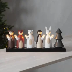 STAR TRADING Dekorationsbelysning|Julepynt > Forest Friends LED-lysestage, 5 lyskilder