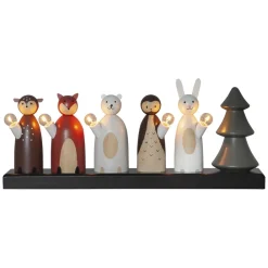 STAR TRADING Dekorationsbelysning|Julepynt > Forest Friends LED-lysestage, 5 lyskilder