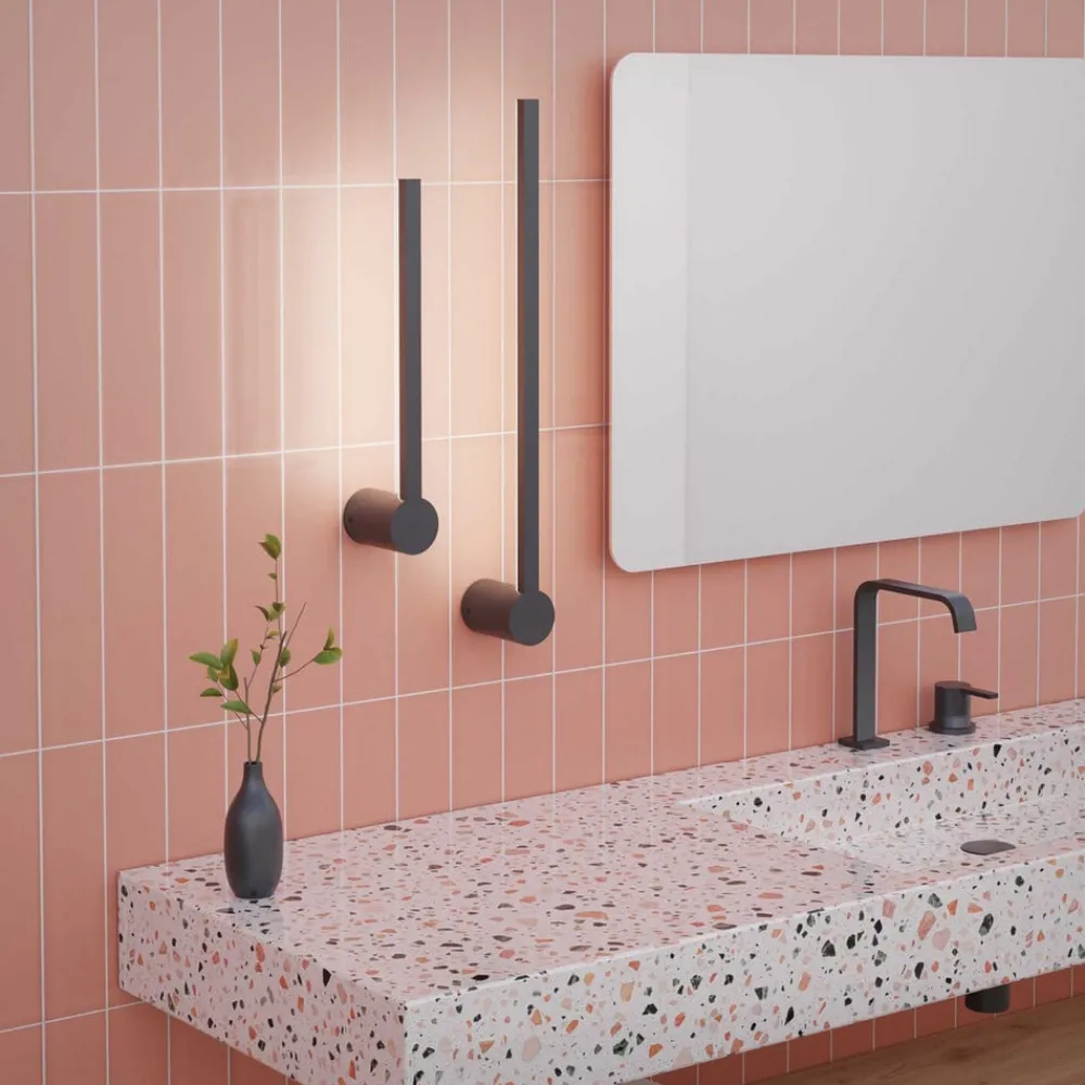 Væg- Og Spejllamper|Væglamper ^ Forlight LED-væglampe til badeværelset Passeggio Nova, 60 cm, sort