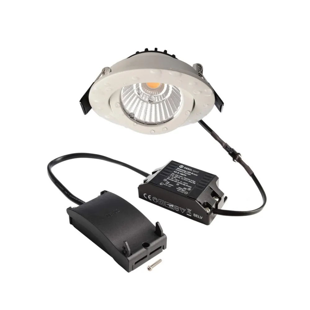 Deko-Light Loftlamper|Indbygningsspots > Forsænket loftlampe Dione, IP44, 3.000 K, hvid, dæmpbar