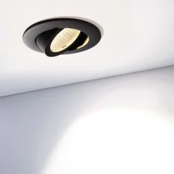 Loftlamper|Indbygningsspots ^ Deko-Light Forsænket loftlampe Dione, IP44, 3.000 K, sort, dæmpbar