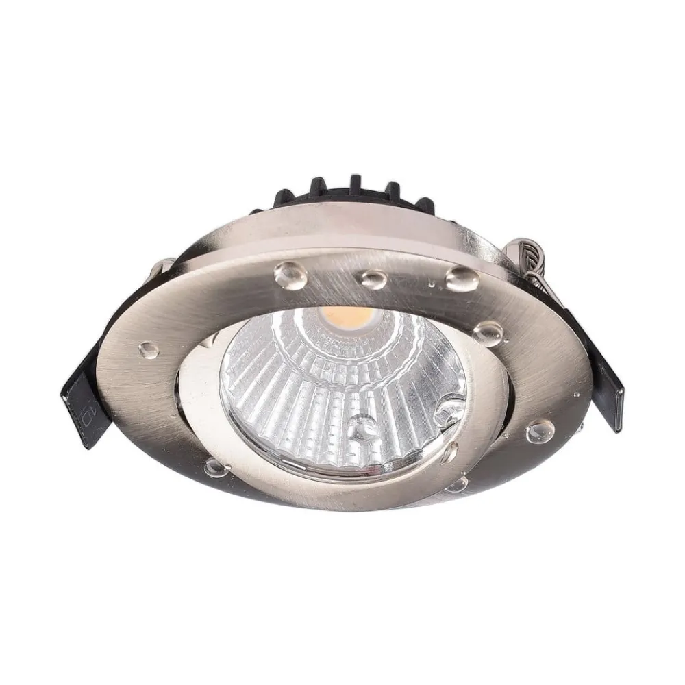 Loftlamper ^ Deko-Light Forsænket loftlampe Dione, IP44, 4.000 K, nikkel, dæmpbar