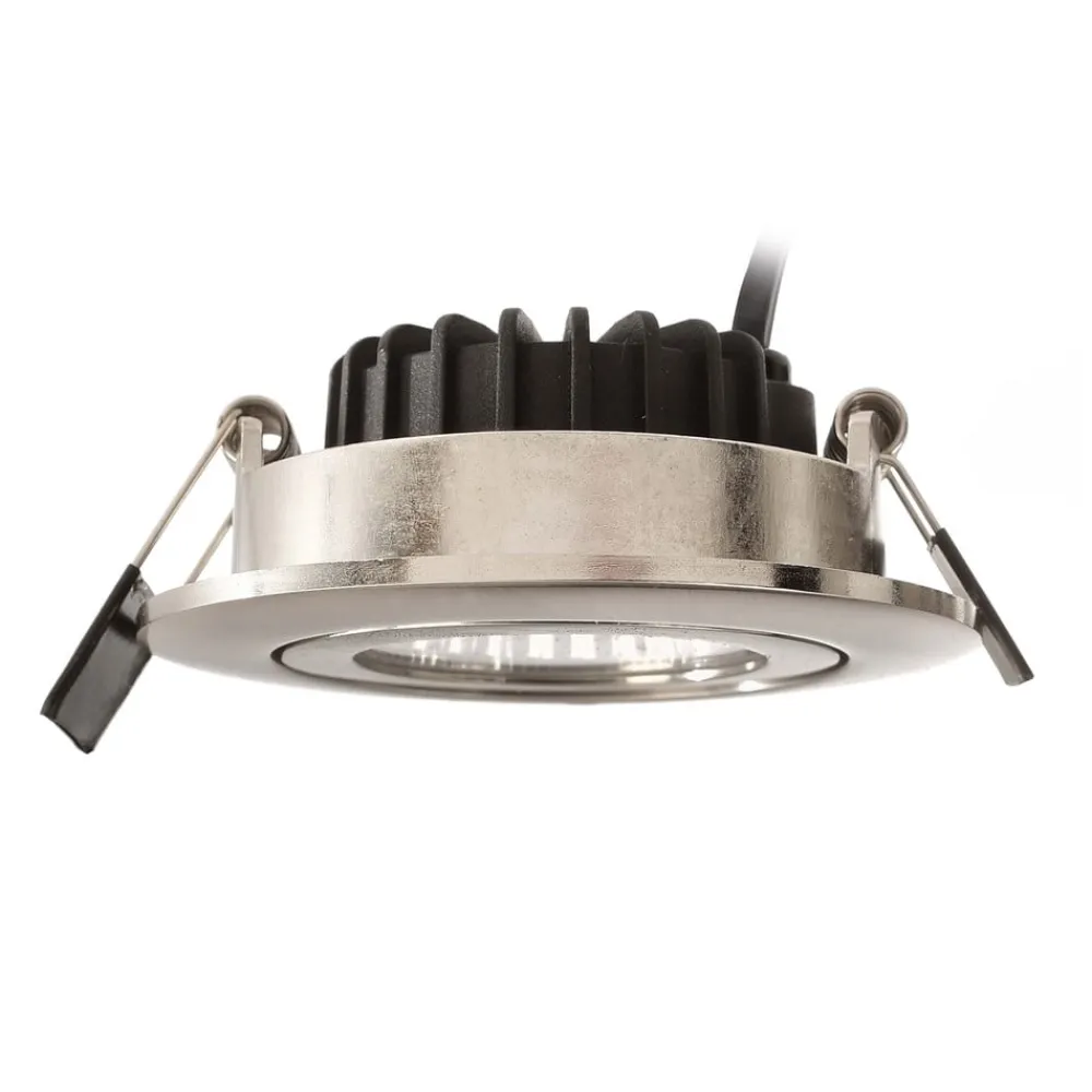 Loftlamper ^ Deko-Light Forsænket loftlampe Dione, IP44, 4.000 K, nikkel, dæmpbar